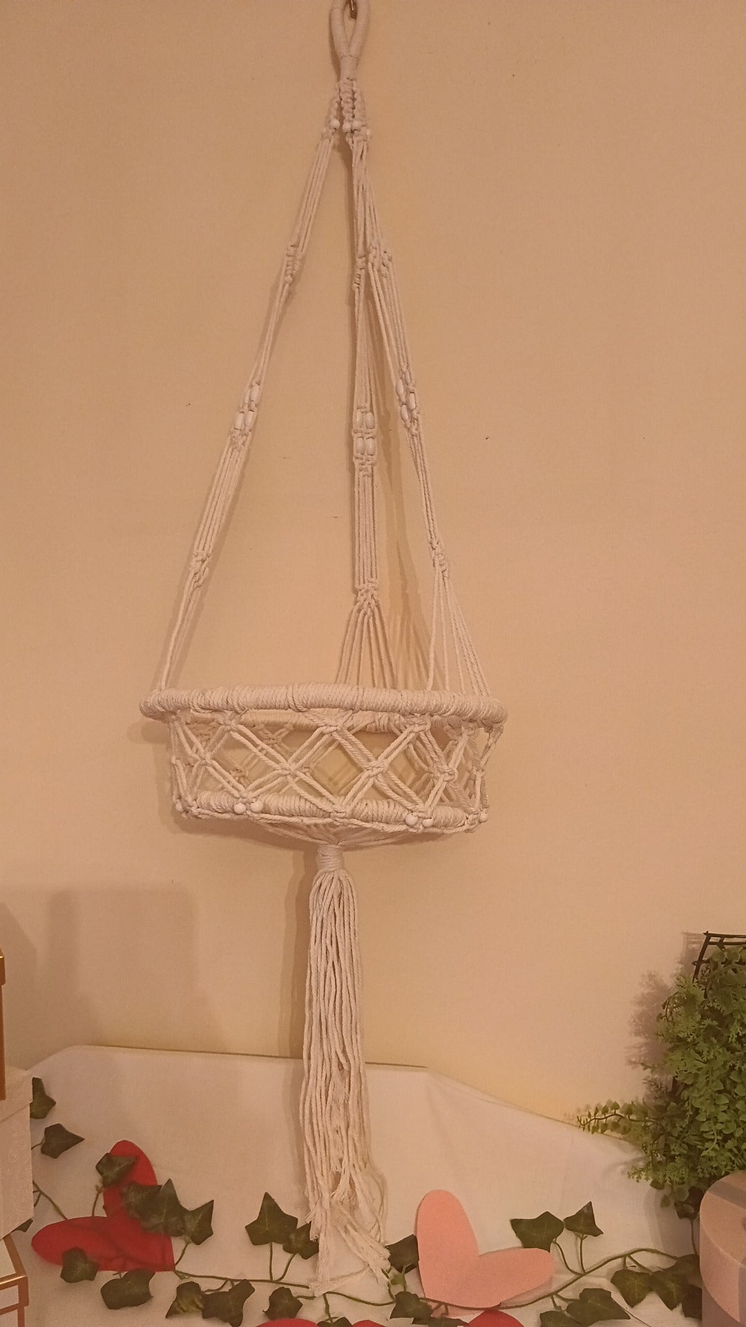 Colgador de cordel blanco