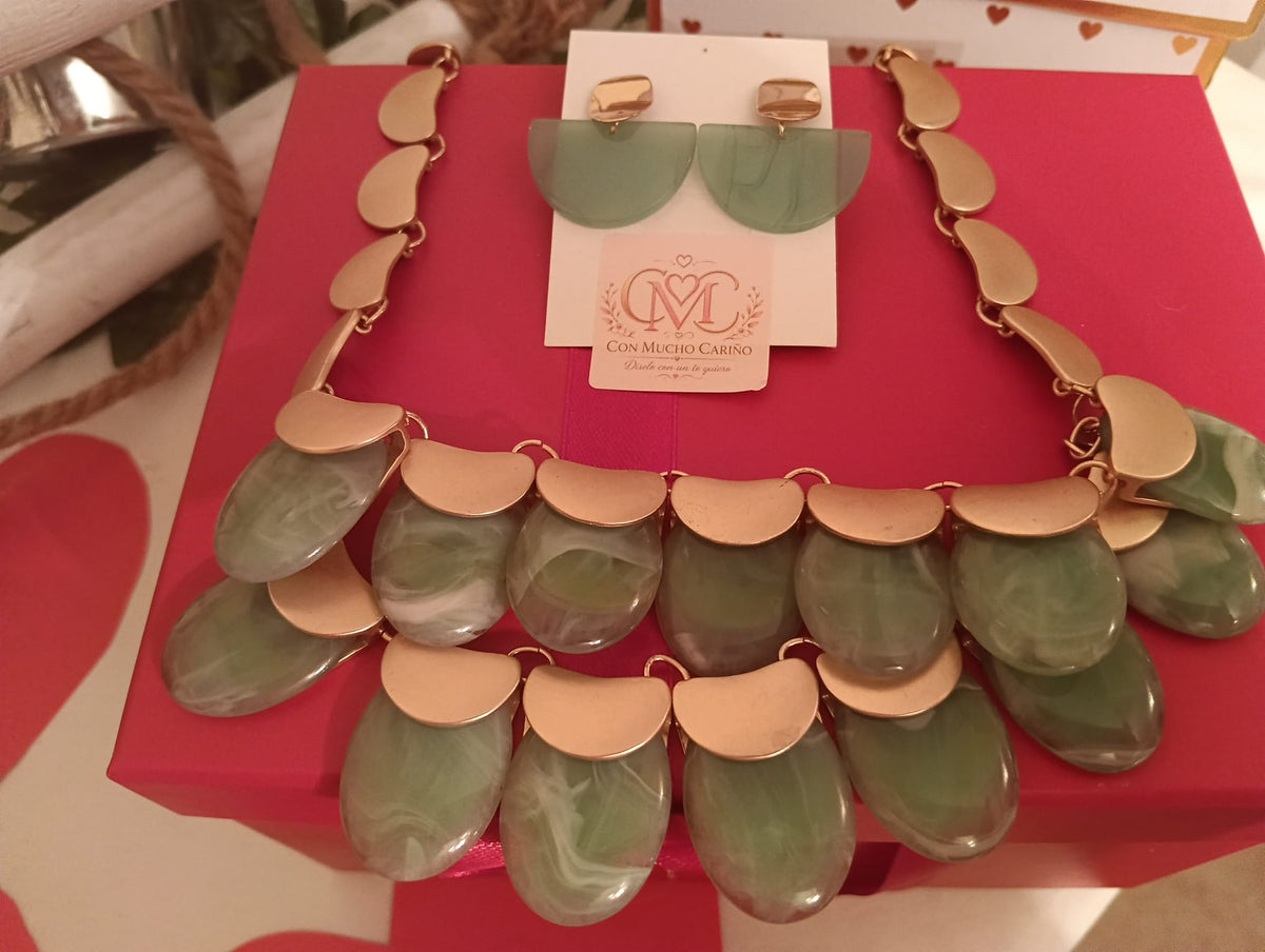 Collar de Jade+ pendientes de Jade